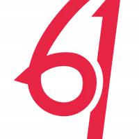 the number 16 in red on a black background