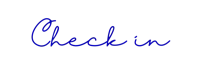 the word check in on a black background